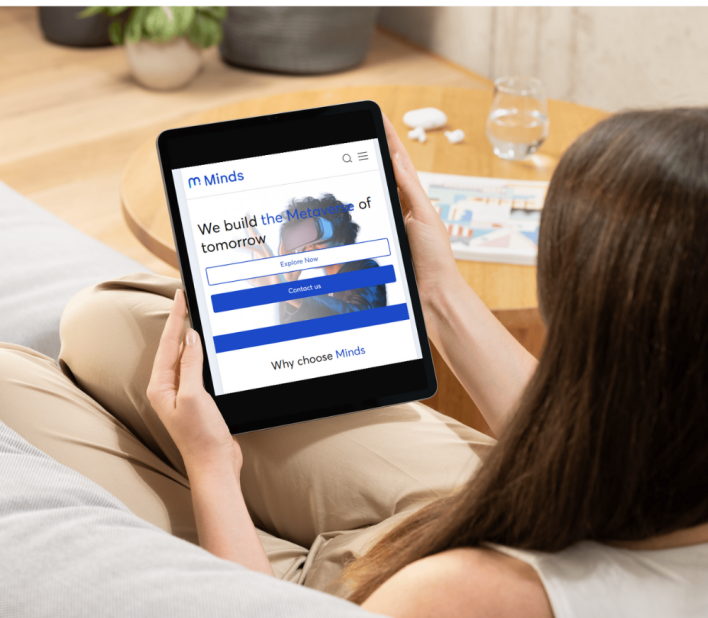 Woman sitting and scrolling